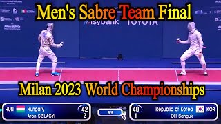 Epic Sabre Showdown Hungary vs South Korea  Mens Team Final Milan 2023 [upl. by Aziaf]