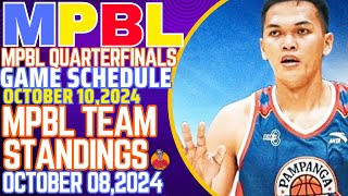 MPBL QUARTERFINALS LATEST TEAM STANDINGS OCTOBER 082024JUSTINE BALTAZAR 24 POINTS 16 REBOUNDS [upl. by Odey940]