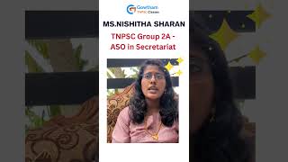 TNPSC Group 2A  MsNishitha  ASO in Secretariat Rank 28  Student Testimonial tnpscgroup2a [upl. by Redep]