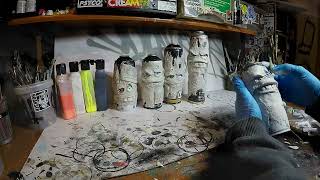 Spray Paint Sculptures time lapse  recycled paint cans by Hoakser [upl. by Asilahs126]