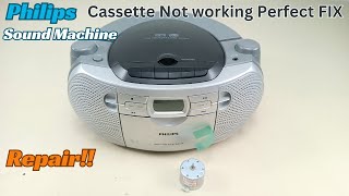 Philips AZ1047 Sound Machine Cassette player Not Working Perfect Repair Fix [upl. by Domash707]