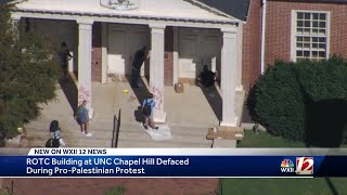 ROTC building at UNC Chapel Hill defaced during proPalestinian protest [upl. by Coleville]