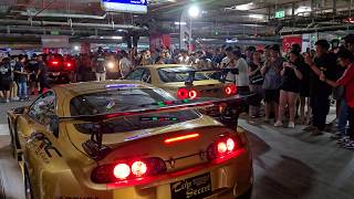 Top Secret Supra and R34 GTR shut down Bangkok JDM car meet 2024 [upl. by Ffilc70]