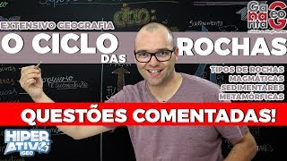 Questões de Geografia pro Enem  Tipos e Ciclo das Rochas  Geologia [upl. by Llerraf]