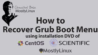 Recover Grub Boot Menu using CentOS or MostlyLinux or Scientific Install DVD [upl. by Derrik983]