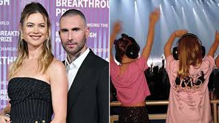 Behati Prinsloo Shares Rare Family Photos as Daughters Adorably Watch Dad Adam Levine Perform in Veg [upl. by Relyc]