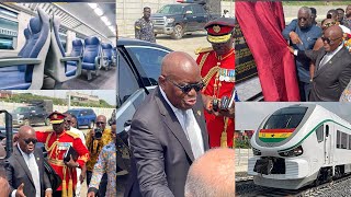 Prez Akuffo Addo brags as he finally commission the ultra modern railways amp trains in Accra [upl. by Ayoj956]