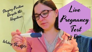 Live Pregnancy Test At 12 Dpo  Staying Positive Through Negative Tests  TTC Baby 2 Cycle 8 [upl. by Nace851]