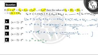 If 1xnC0C1xC2x2 Cnxn then the value of C03C15C2 2n1Cn [upl. by Etnomal648]