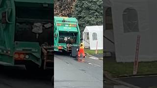 Collecting household garbage automobile garbagetruck canada quebec [upl. by Ayouqat170]