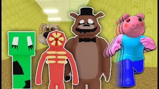 Georgie Escape the BackRooms NEW Fall Guys  MINECRAFT Creeper  Venom  Freddy Fazbear  MORPHS [upl. by Naillik]