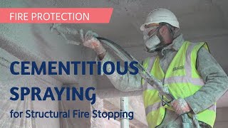 Cementitious Spraying  Fire Stopping Solution for Steel  Fire Protection  firestopping fire [upl. by Eentirb]