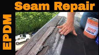 Flat Roof Repair using Super Silicone Seal  EPDM Rubber roof repair  Easy DIY in 5 min [upl. by Stanton131]