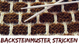 Backsteinmuster stricken  Strickmuster 61 [upl. by Leumas332]