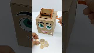 How To Make Coin Bank Box  Piggy Bank Project From Cardboard shorts​ youtubeshorts​ trending​ [upl. by Aivull]