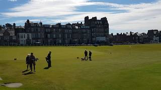 St Andrews Old Course  Sunday in May 2019  360 degree view slowly from the 1st tee and clubhouse [upl. by Bettina454]