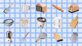 Guess The Kitchen Tools For Kids 👨‍🍳👩🏻‍🍳  Guess The Kitchenware🔪🍳  Kitchen Utensils Compilation 🍽️ [upl. by Anemix777]