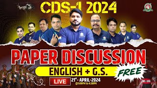 CDS 1 2024 Live Paper Discussion  English amp GS  CDS 1 2024 Accurate Answer Key bestcdscoaching [upl. by Lib]