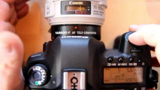 Canon EF 70300mm f456L  Teleconverter 14x  AF and FOV [upl. by Mohandas]