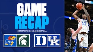 Flaggs late turnovers seal UPSET win for No 19 Kentucky Kansas tops Michigan State  Game Recaps [upl. by Htiekram197]