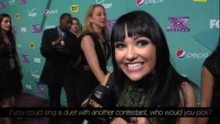 Jennel Garcia  Demi Lovatos Advice  The X Factor Season 2 Finalists Party [upl. by Anemolif534]