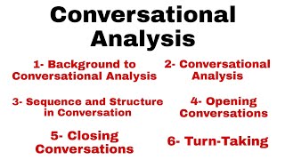 Conversational Analysis Conversational Analysis in Discourse Studies TurnTaking Part 1 [upl. by Ger577]