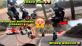 Tvs Ntorq xt💚 vs Ntorq Thor edition🖤vs ntorq race xp ❤️🤯😱 ntorq pe wheelie 😲 kya sound hai 🔥 [upl. by Aimo]