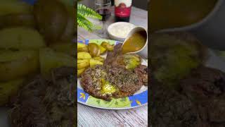 Steak with gravy food momlife [upl. by Ahsitel329]