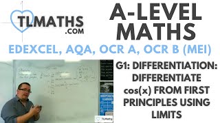 ALevel Maths G119 Differentiation Differentiate cosx from First Principles using Limits [upl. by Eelessej825]