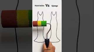 Pick your favourite one 🤩✨ Satisfying Art Dress 👗  Paint Roller VS Sponge shorts satisfying [upl. by Rossner947]