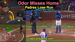 Padres Lose Run as Rougned Odor Called Out for Missing Home Plate Despite His Return to Touch It [upl. by Enrichetta]