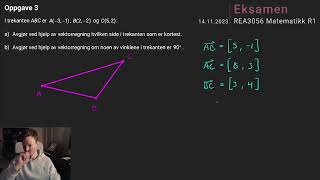 13a  Finne korteste vektor R1 Eksamen Høst 2023 LK20 [upl. by Kalman313]