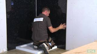 Shower wall panels  How to Install Aquabord TampG  by IPSL [upl. by Nauqahs]