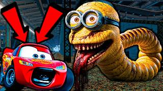 ⚠️Big amp Small vs Epic Escape⚠️McQueen and Mater VS MINION Train Eater Cars in BeamNGDrive [upl. by Goulder]