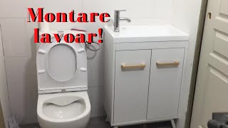 Cum se montează un lavoar cu mobilier întro baie Renovare baie [upl. by Lledor731]