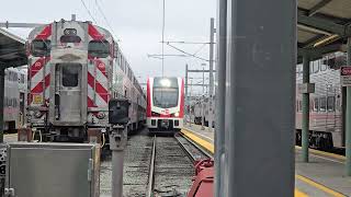 First Revenue Caltrain EMU Arriving At 4th  King Depot [upl. by Ahsei]