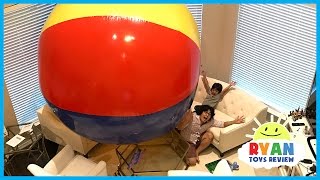 WORLDS LARGEST BEACH BALL Family Fun Activities for Children with Inflatable kids toys [upl. by Enyrat]