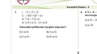 8Sınıf Matematik Meb Kazanım Testleri11 [upl. by Culley]