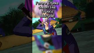 FUTURE TRUNKS DOESNT LIKE TRUNKS ADDITUDE IN DARGONBALL SPARKING ZERO shorts dragonball [upl. by Anniroc]