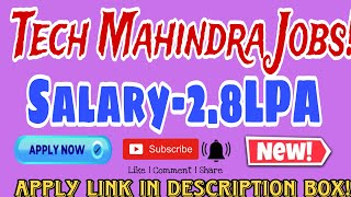 Tech Mahindra Walkin Drive 2024 Hiring for Freshers as Customer Support Executive Apply Now [upl. by Alyda778]