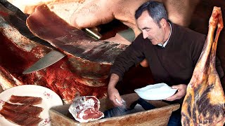 CECINA casera con PIERNA de oveja SAL y PIMENTÓN Receta tradicional de esta CARNE DESHIDRATADA [upl. by Anisamot]