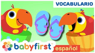 Primeras Palabras para Bebes  Larry el Loro  Videos educativos  el verano  Baby First Español [upl. by Anoif]