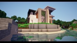 visite dune maison moderne fr minecraft 1 par CraftDark [upl. by Enelyak114]