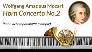 Mozart Horn Concerto No2  piano accompaniment backing tracks sampledemo [upl. by Nevur]