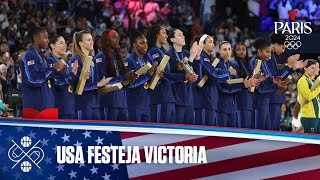 El Momento Olímpico USA celebra histórico oro en Baloncesto femenino  Juegos Olímpicos París 2024 [upl. by Crissy311]