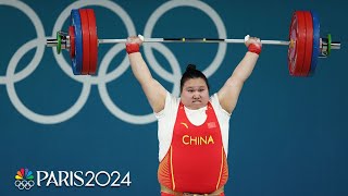 Chinas Li Wenwen commands womens 81kg final for weightlifting gold  Paris Olympics  NBC Sports [upl. by Leviralc]