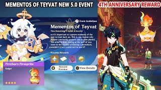 Genshin Impact Mementos of Teyvat New 50 Event  Firstborn FireSprite 4th Anniversary Reward [upl. by Baalman352]