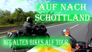 Motorradtour Schottland Teil 1 es geht zur Fähre unterwegs mit Zelt und zwei alten Böcken [upl. by Jamnis664]