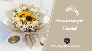 How to Wrap a Flower Bouquet  Flower Bouquet Tying amp Wrapping Techniques amp Ideas  螺旋花腳手綁花束  花束包装 [upl. by Fellner64]