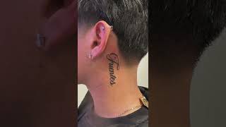 necktattoo Heres a Timelapse of this custom last name of Fuentes [upl. by Cosme]